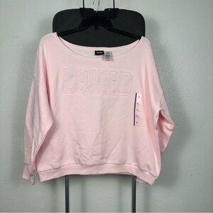 Special Thanks Women’s Pink 'Loved' Crewneck Sweatshirt Size XL